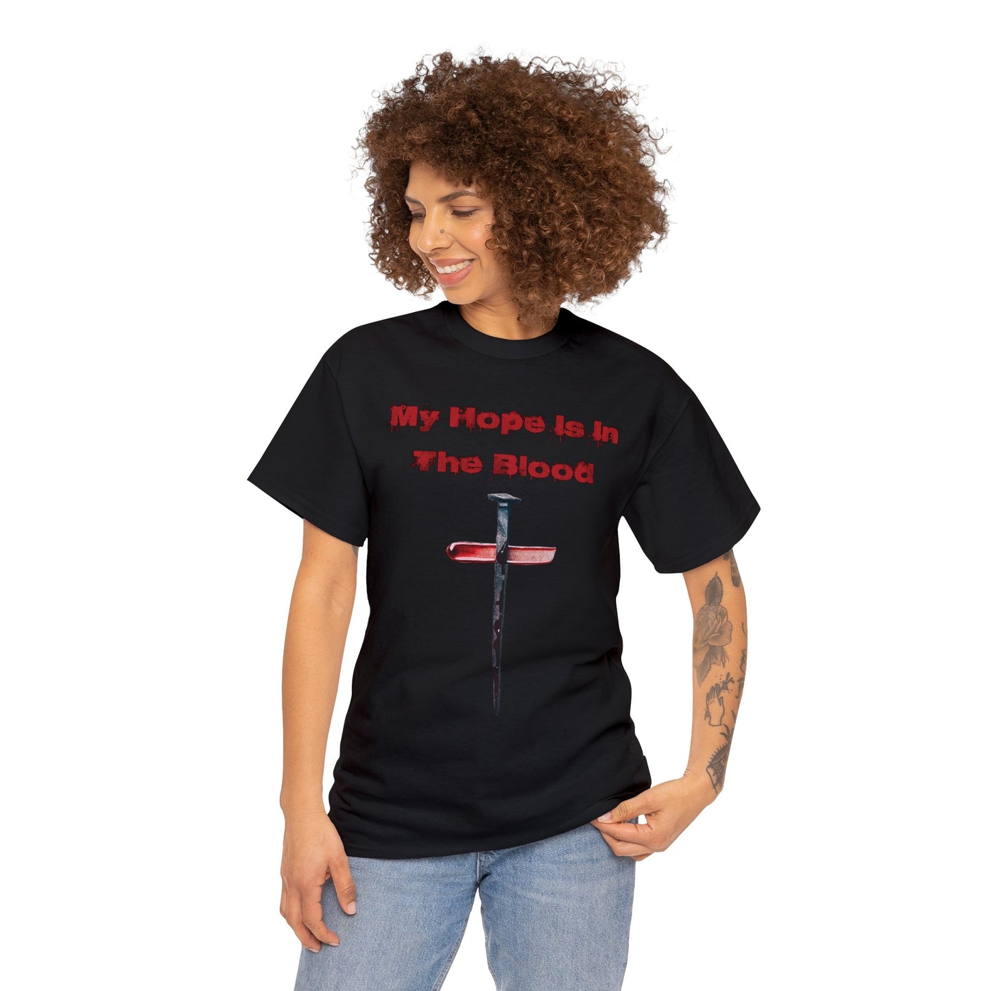 "My Hope Is In The Blood" Heavy Cotton Tee