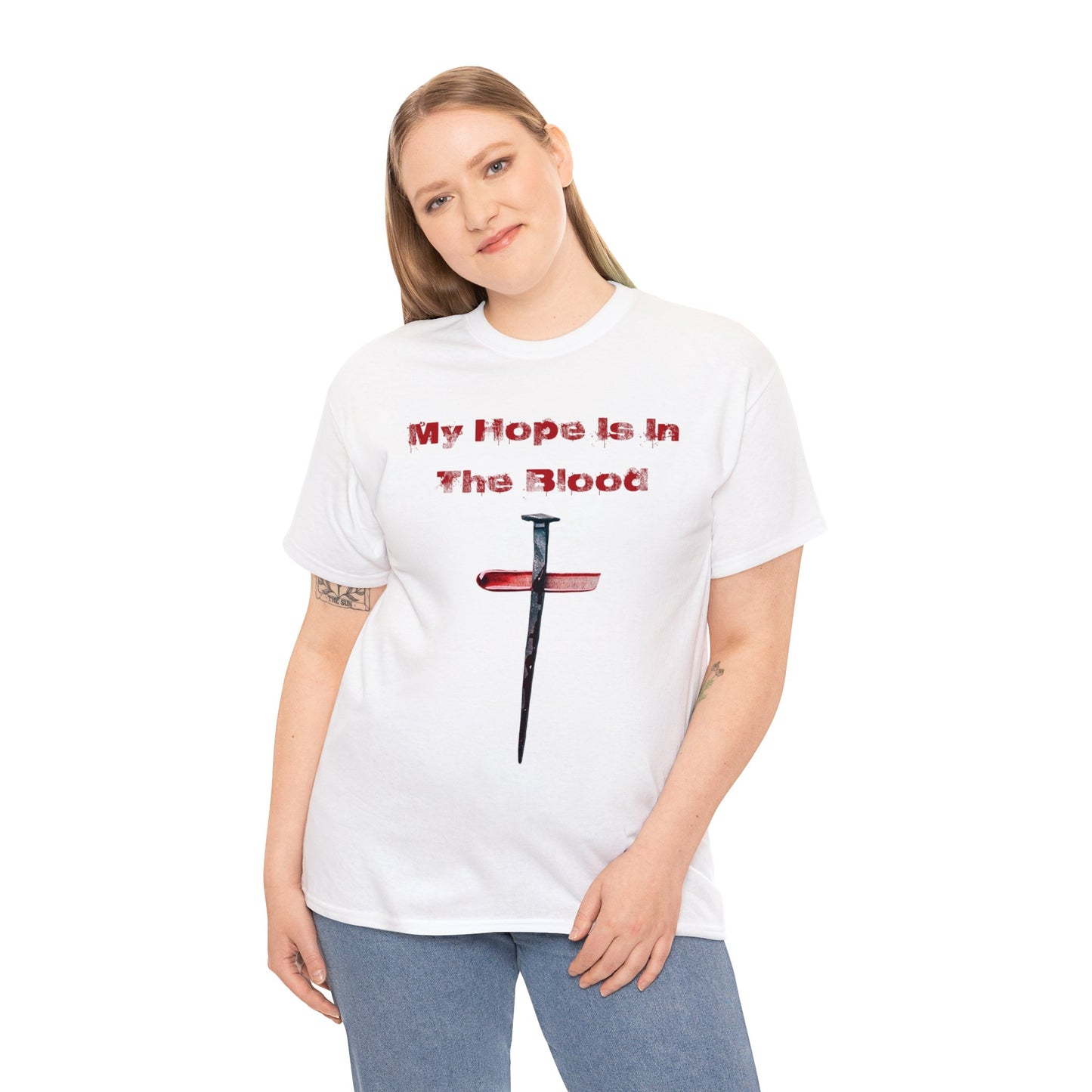 "My Hope Is In The Blood" Heavy Cotton Tee