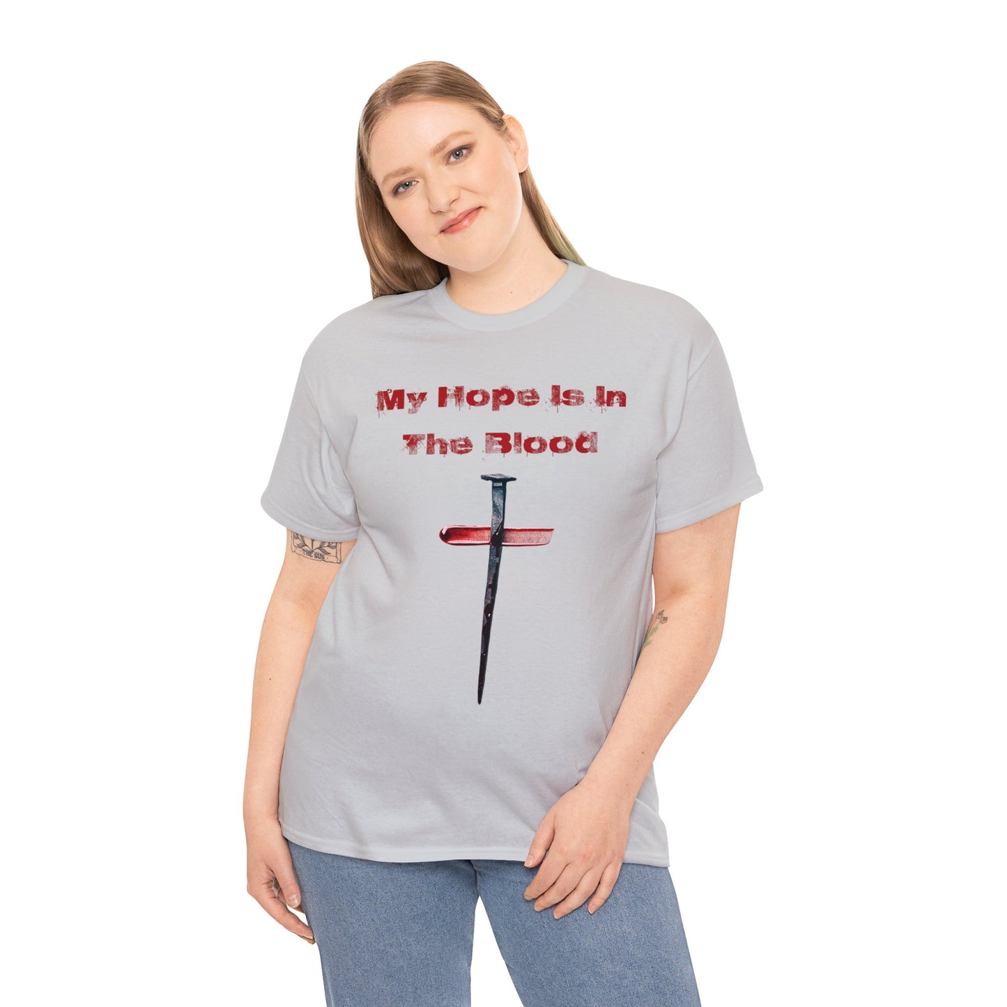 "My Hope Is In The Blood" Heavy Cotton Tee