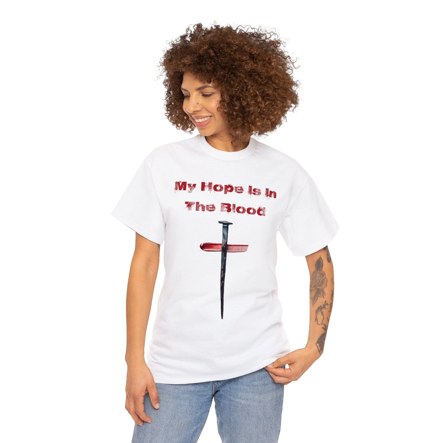 "My Hope Is In The Blood" Heavy Cotton Tee